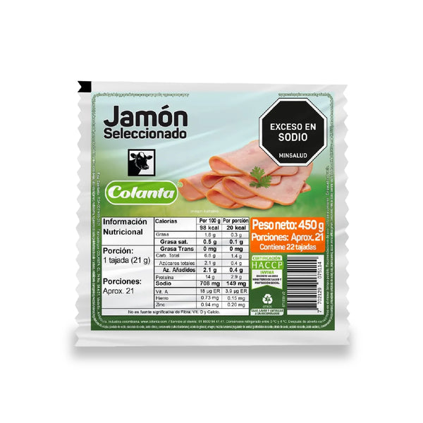 Jamón X 450 Gr Colanta