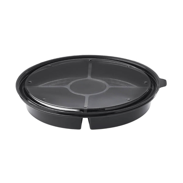 Plato Contenedor 4 Divisiones Negro x Und Darnel