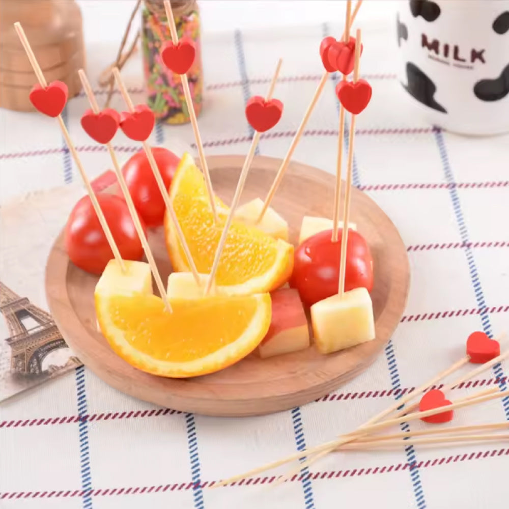 Pincho corazón rojo 12 cm Selva Negra 100 unidades