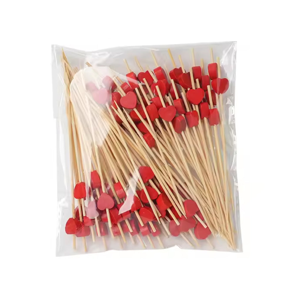 Pincho corazón rojo 12 cm Selva Negra 100 unidades