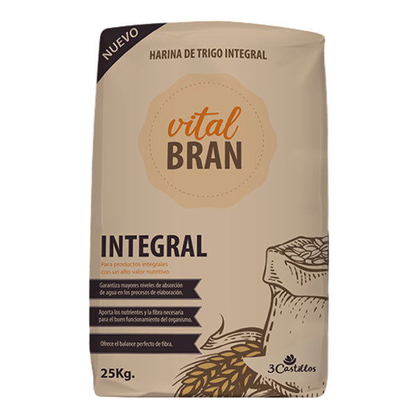 Harina de Trigo Integral x 25 Kg 3 Castillos