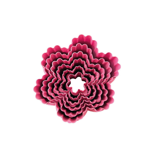 Cortadores Plástico Flor Doble Servicio X 6 Unds.