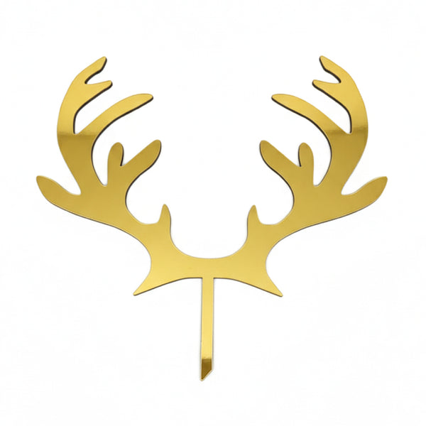 Topper Madera Espejo Dorado Cuerno de Reno