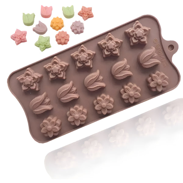 Molde de Silicona Choco Flores X 15 Cavidades