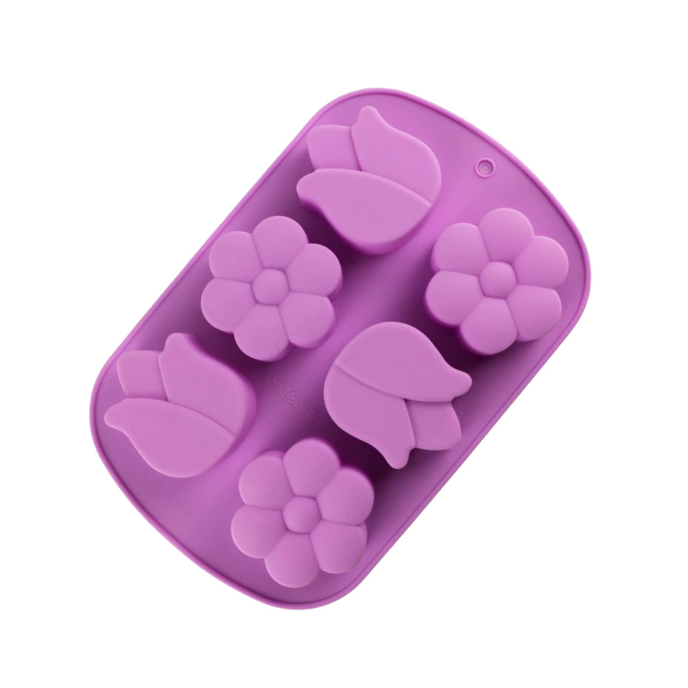 Molde de Silicona Flores X 6 Cavidades