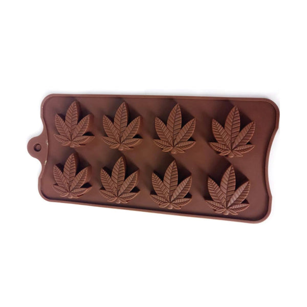 Molde de Silicona Choco Hoja Marihuana X 8 Cavidades