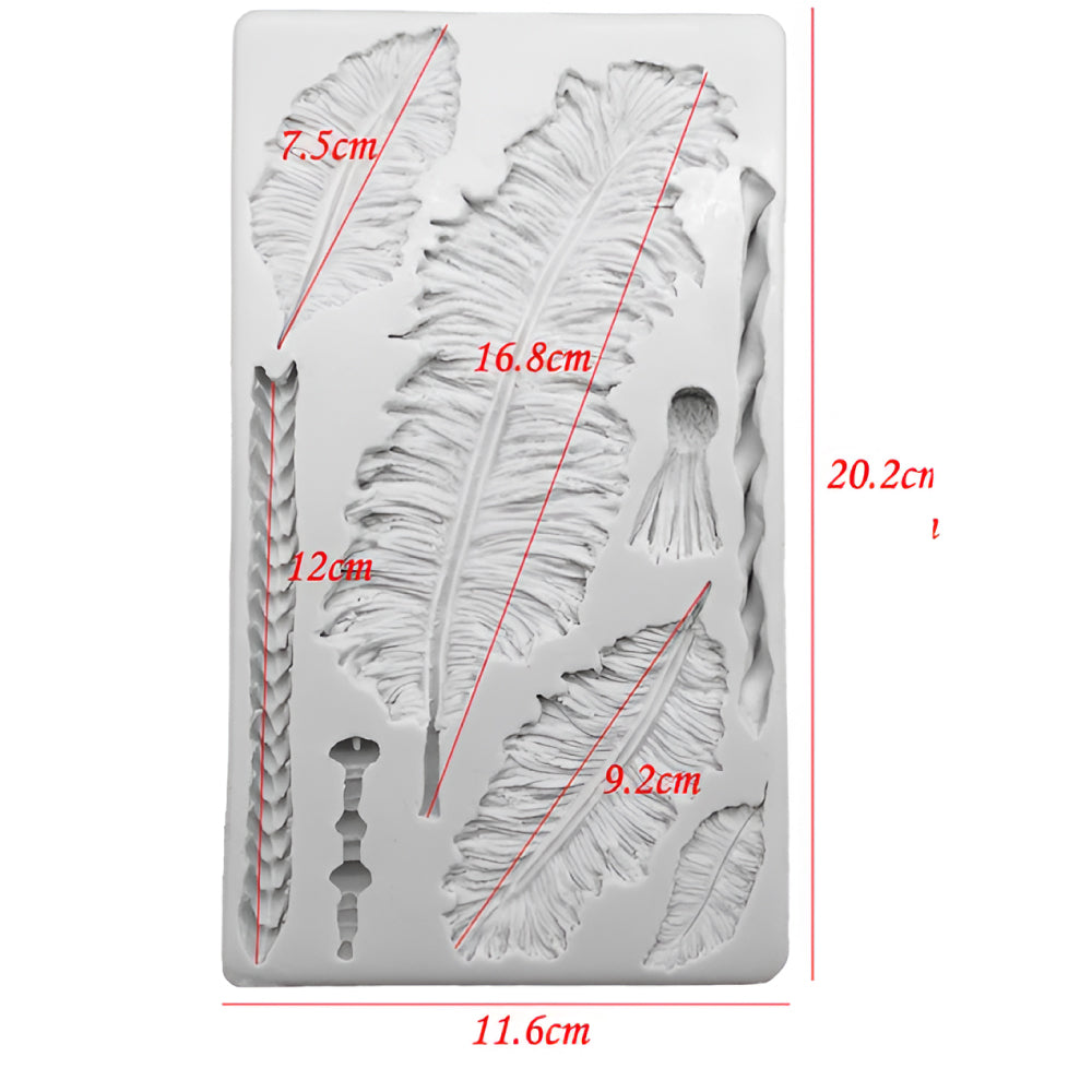 Molde de Silicona Plumas 8 Cavidades