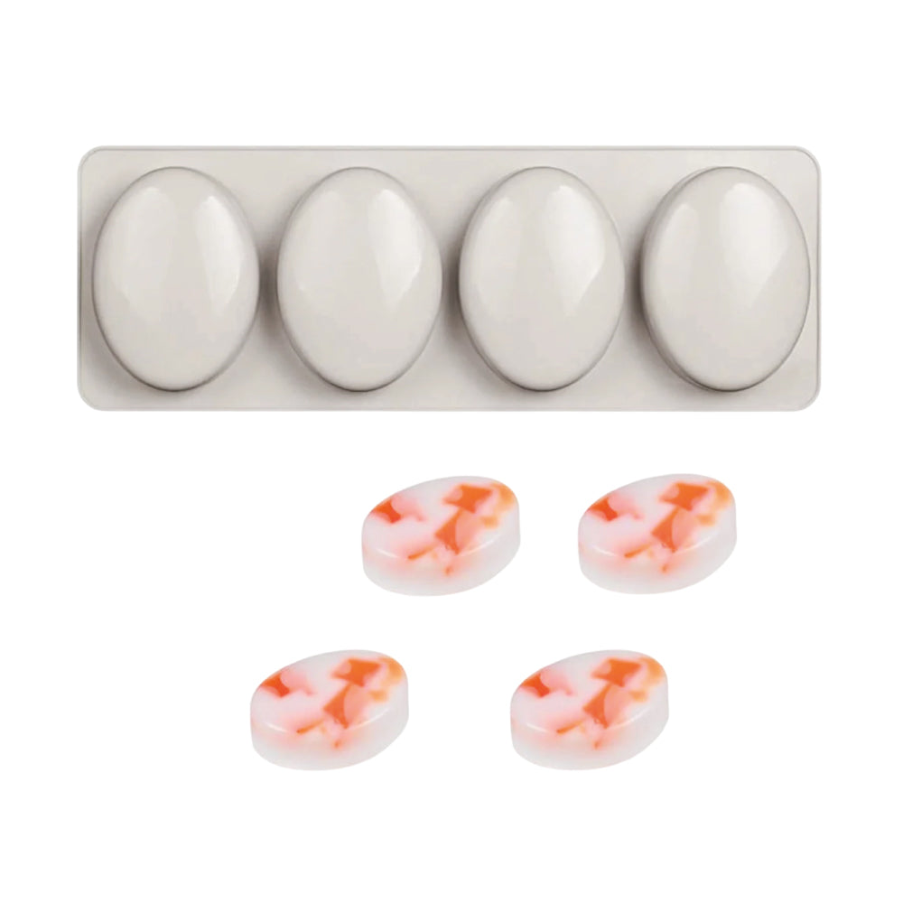 Molde de Silicona Jabón Óvalos X 4 Cavidades