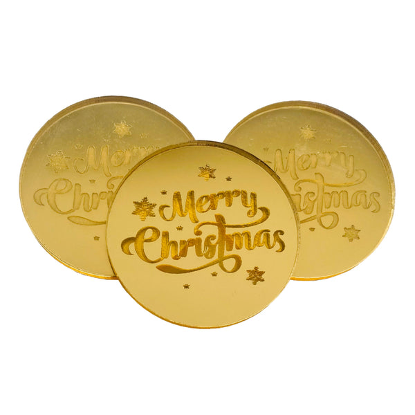 Monedas Doradas Merry Christmas x 6 unds.