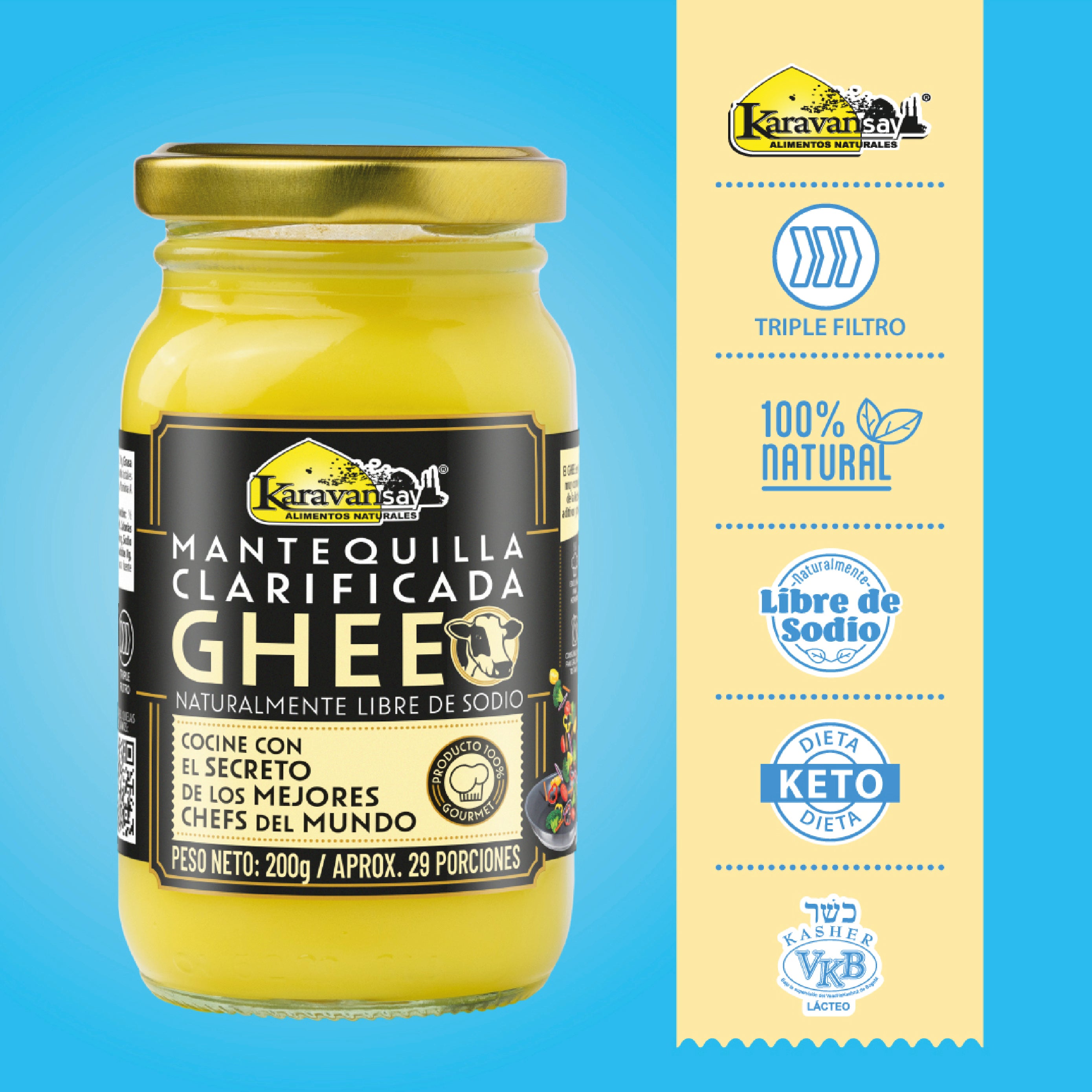 Mantequilla Clarificada GHEE 200 gr. Karavansay