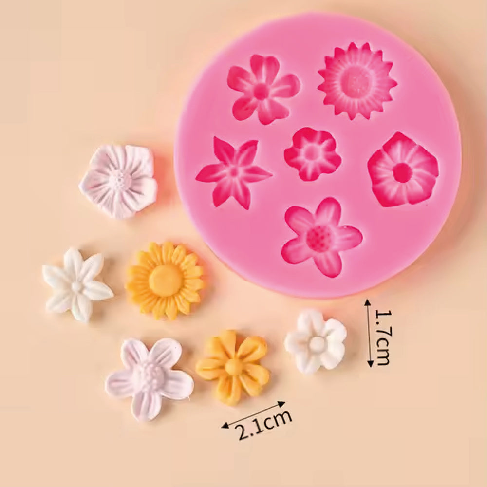 Molde de Silicona Mini Flores 6 Cavidades