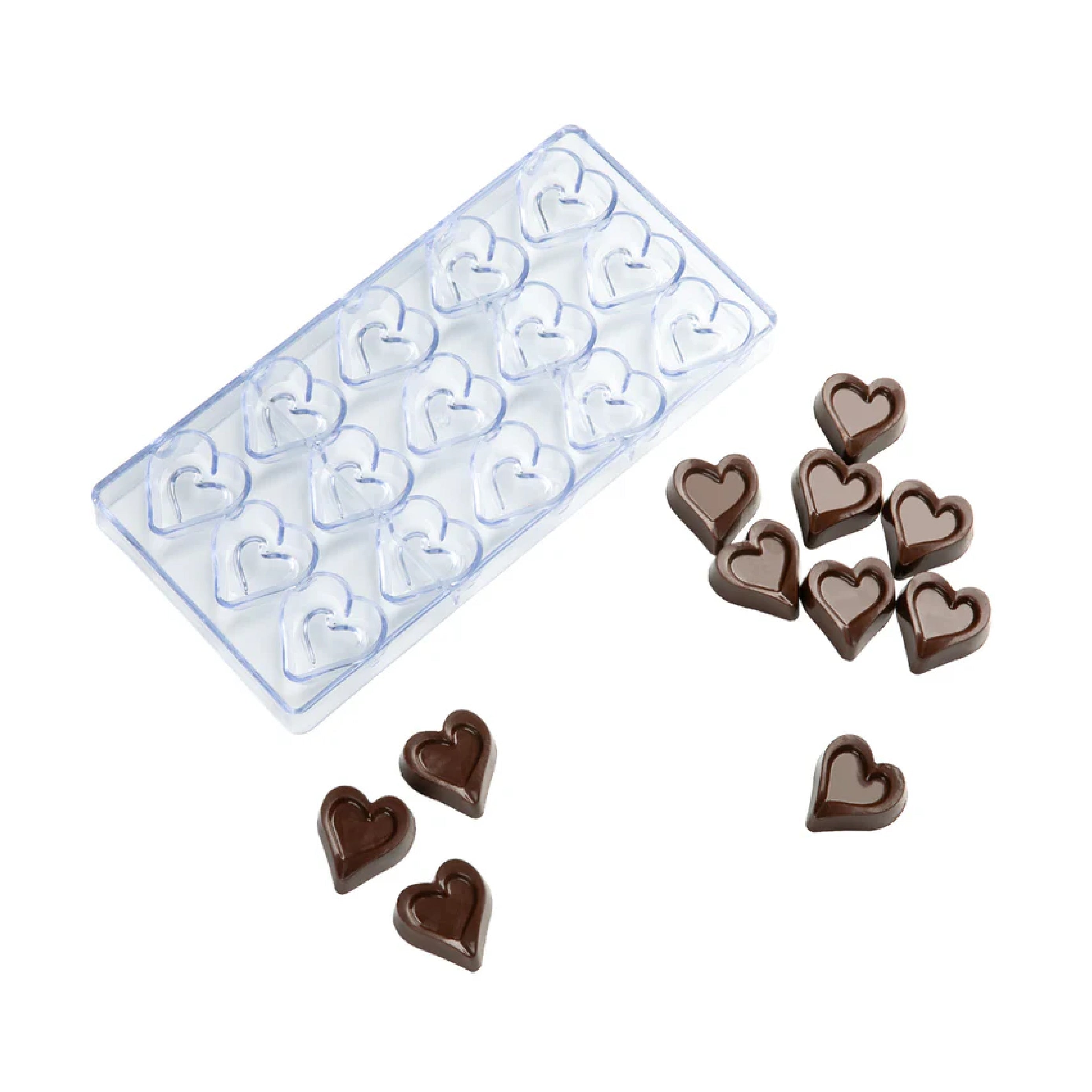 Molde Policarbonato Corazón Detalles x 21 cavidades