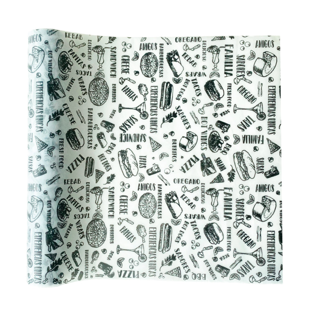 Papel Parafinado Figuras Negro 10 Metros