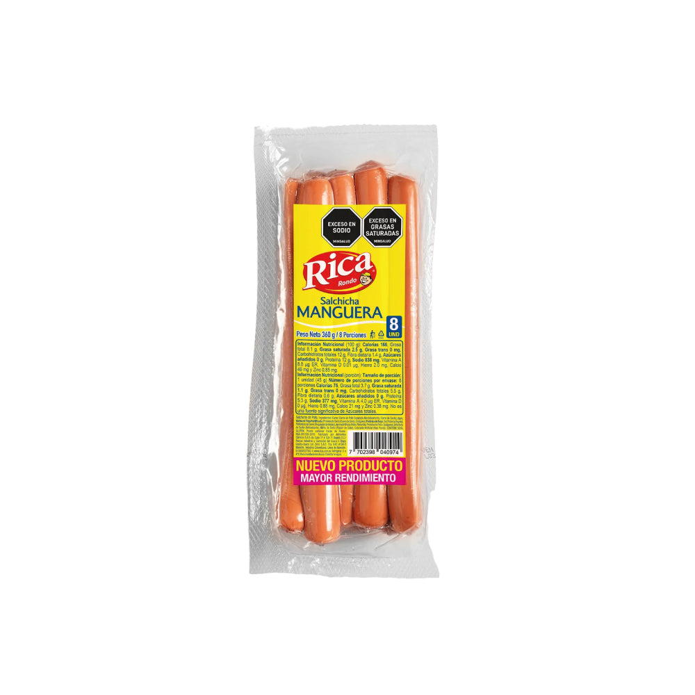 Salchicha manguera Rica 360 gr.