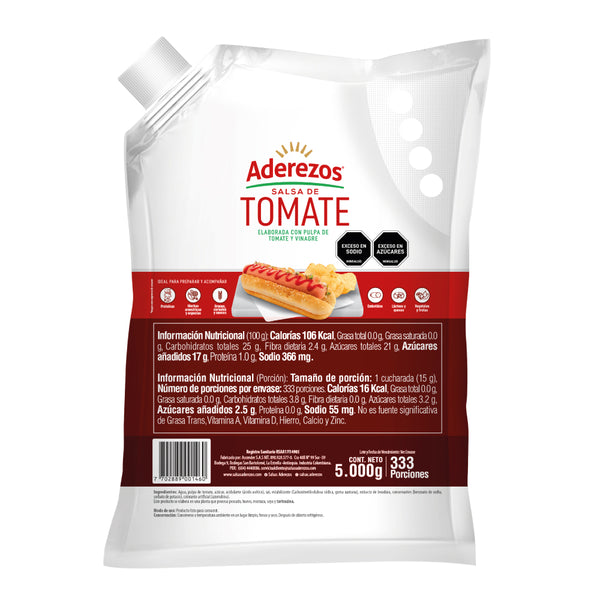 Salsa de tomate Aderezos 5.000 gr
