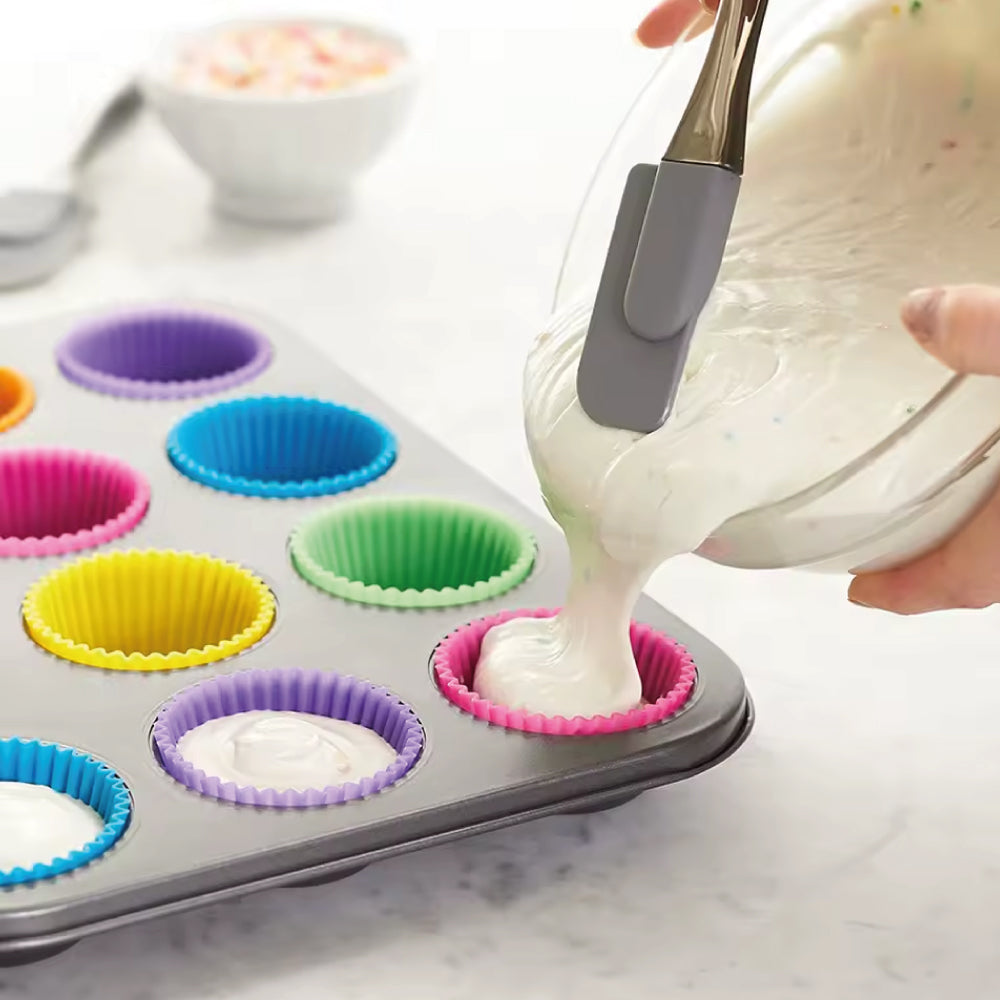 Set Moldes Silicona Cupcake Individual 12 Unidades