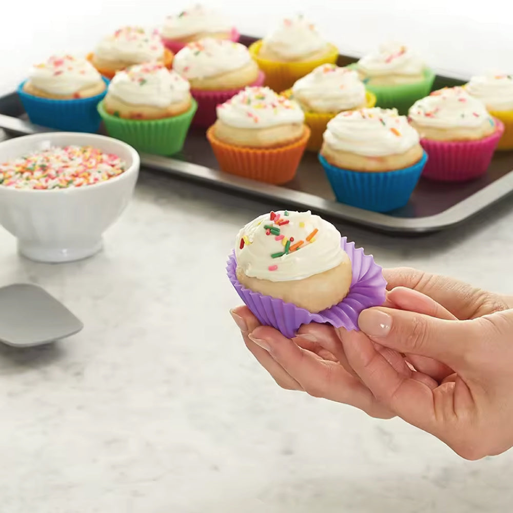 Set Moldes Silicona Cupcake Individual 12 Unidades
