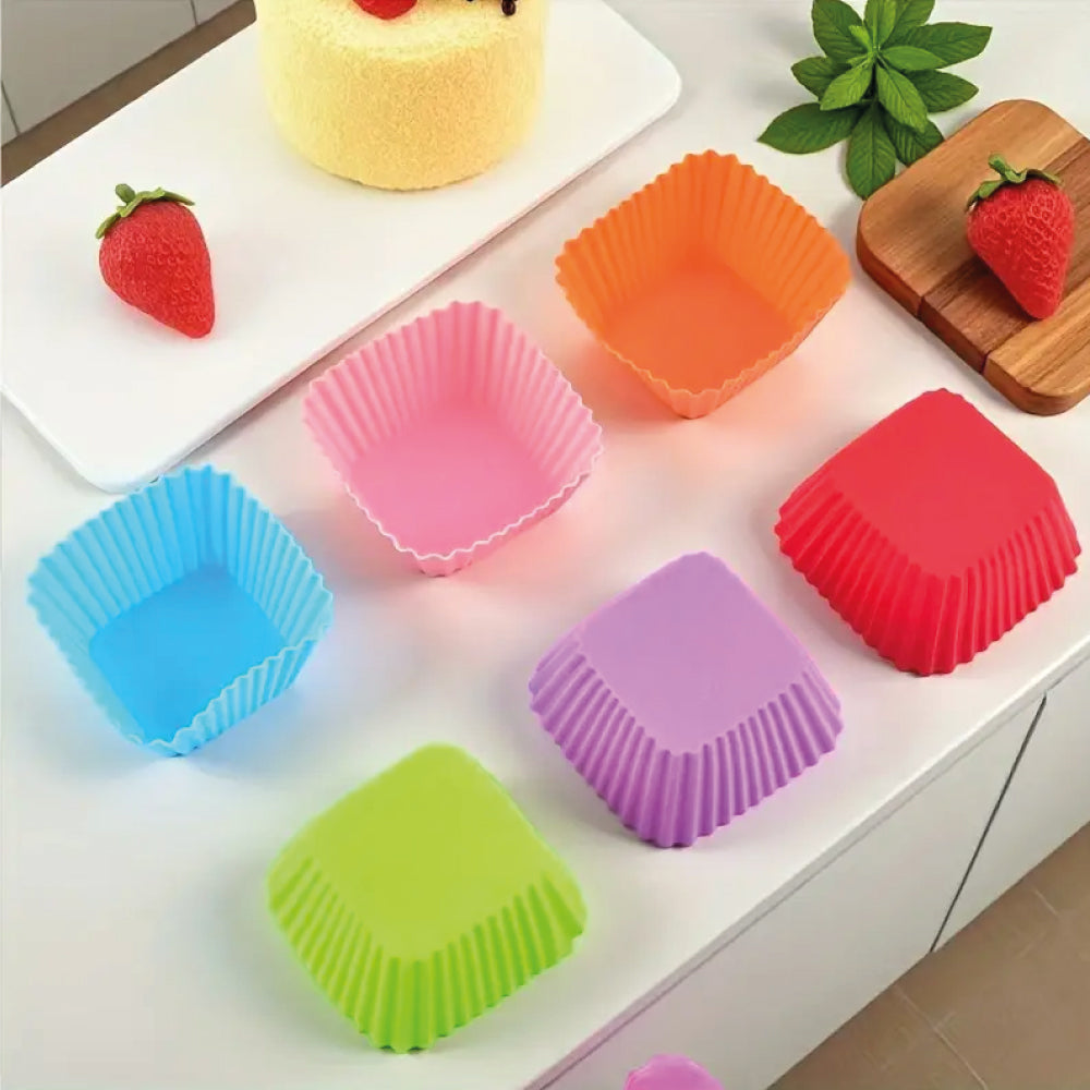 Set Moldes Silicona Cuadrado Individual 12 Unidades
