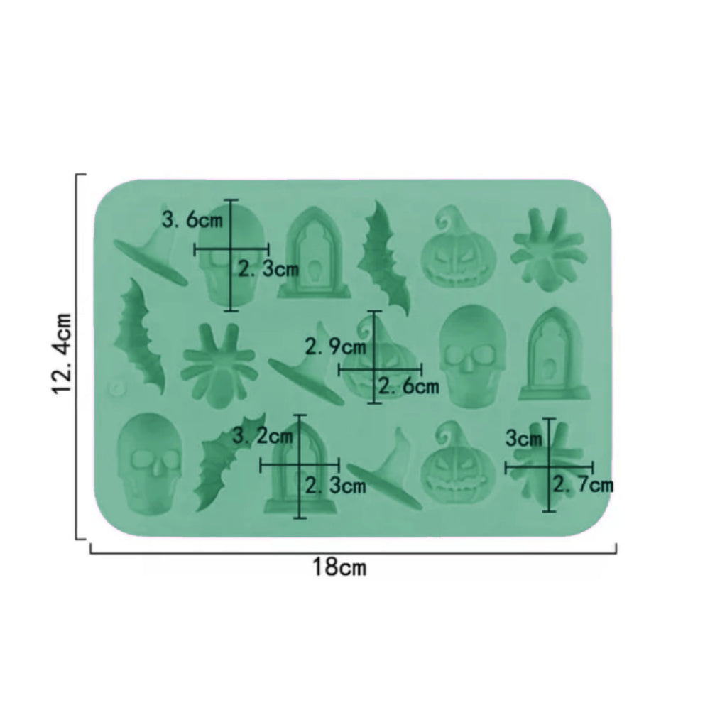 Molde Silicona Figuras Halloween 18 Cavidades