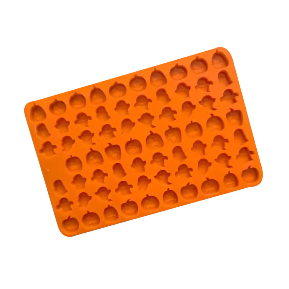 Molde Silicona Mini Fantasmas y Calabazas 69 Cavidades
