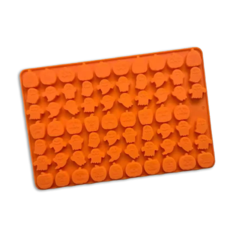 Molde Silicona Mini Fantasmas y Calabazas 69 Cavidades