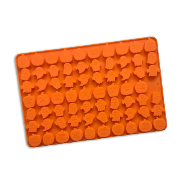Molde Silicona Mini Fantasmas y Calabazas 69 Cavidades