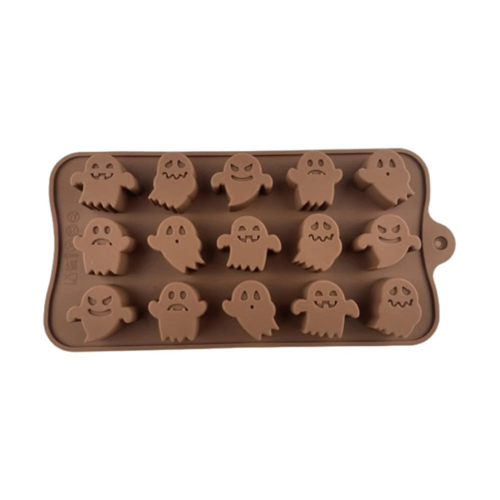 Molde Silicona Choco Fantasmas 15 Cavidades