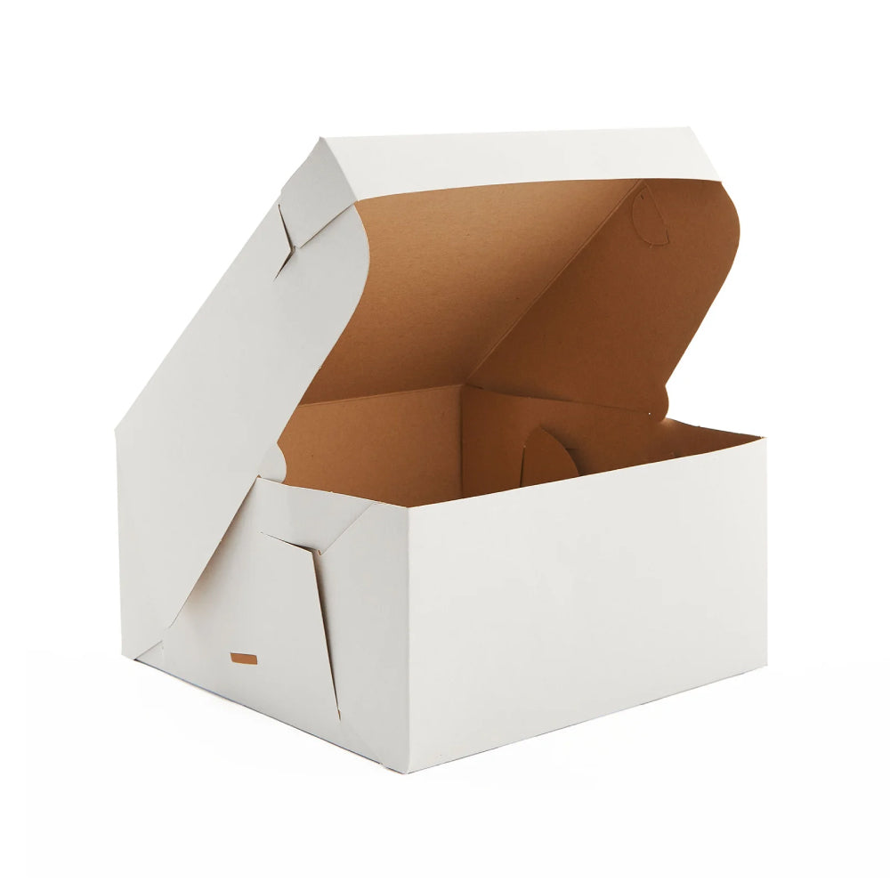 Caja Navidad Blanca Dorada 20 cm x 20 cm x 10 cm Unidad