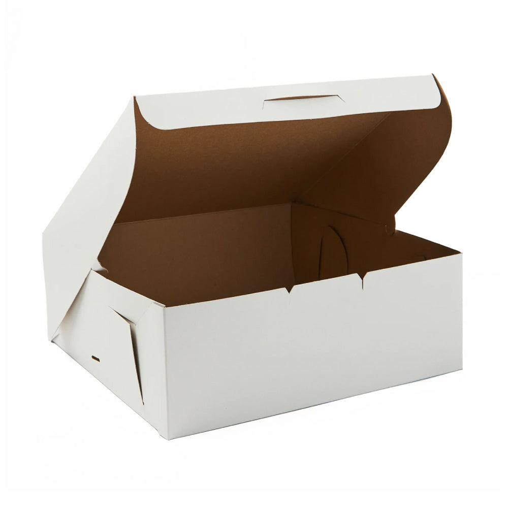 Caja Navidad Blanca Dorada 25 cm x 25 cm x 10 cm Unidad