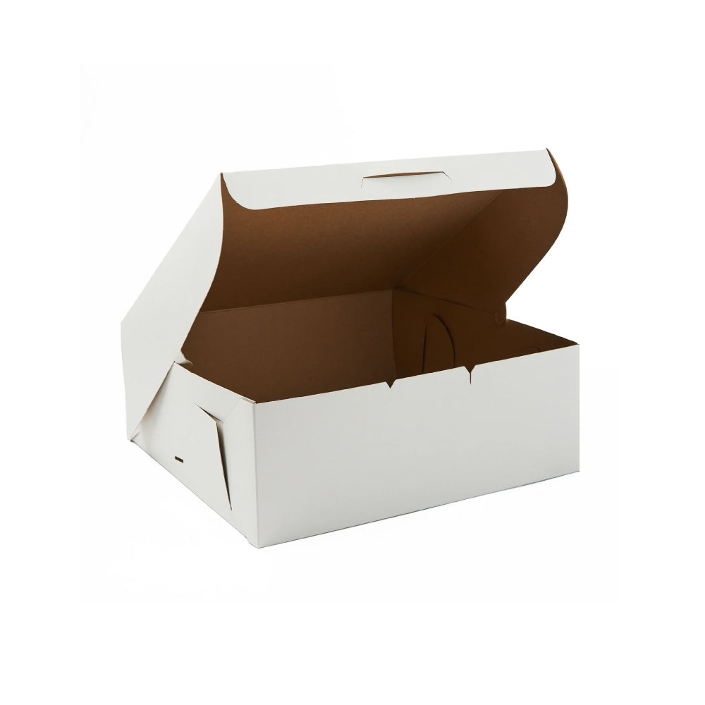 Caja Navidad Blanca Dorada 14 cm x 14 cm x 8 cm Unidad