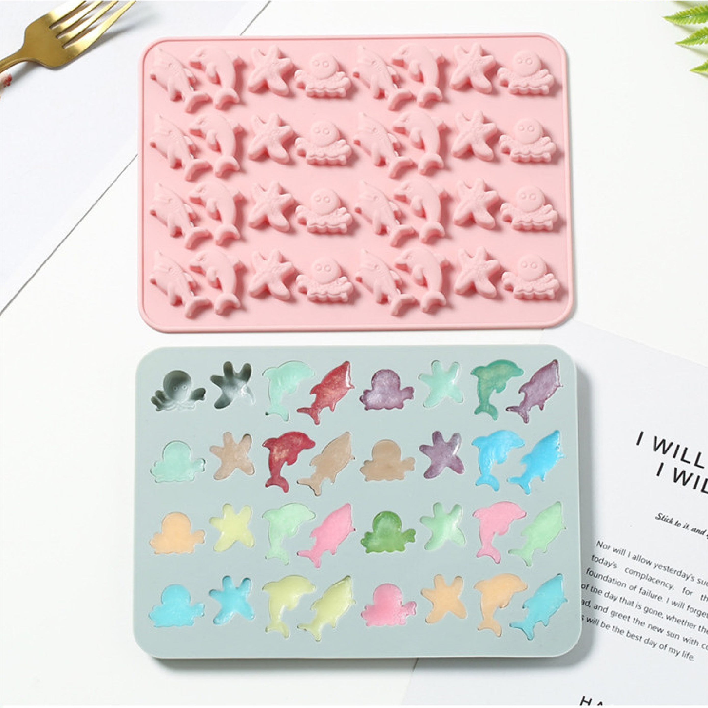 Molde de Silicona Mini Animales Mar X 32 Cavidades