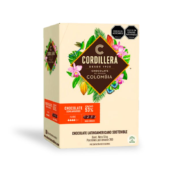 Chocolate Real Semiamargo 53% Cacao x 5 Kg Cordillera