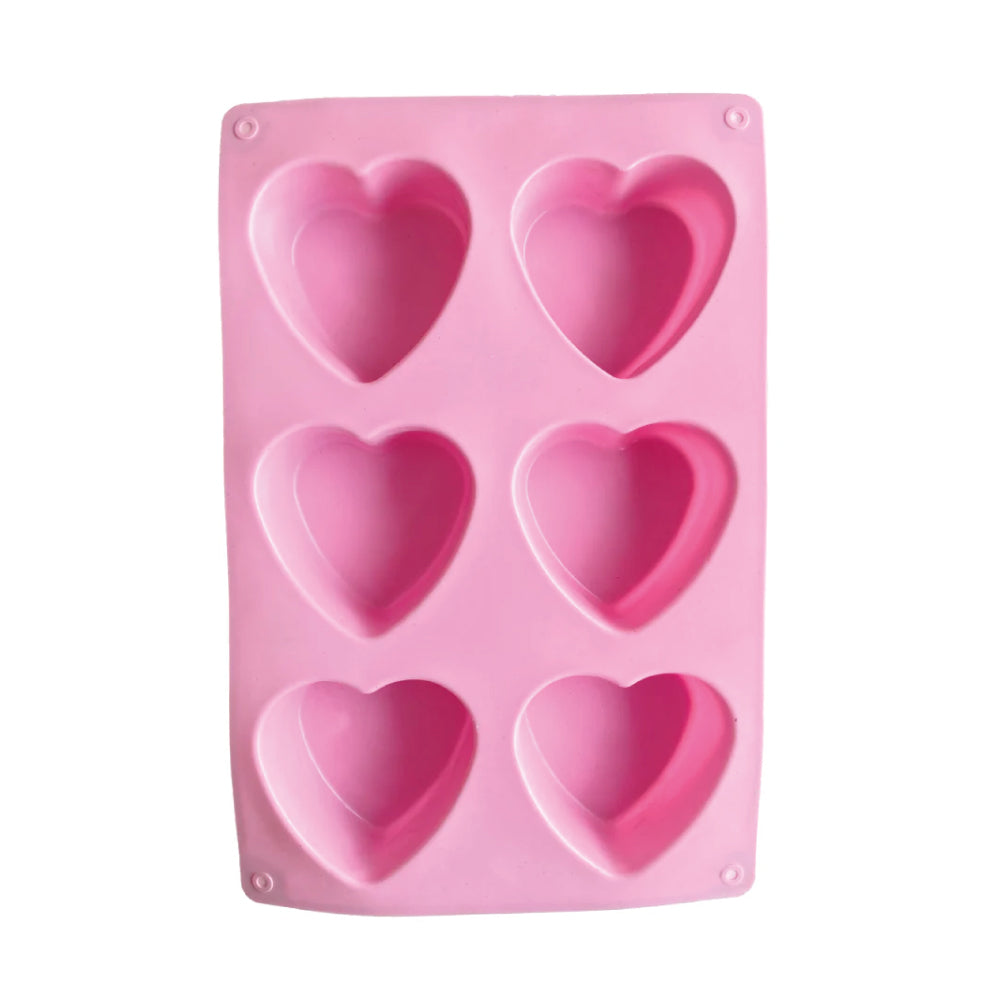 Molde Silicona Corazones Grandes 6 Cavidades