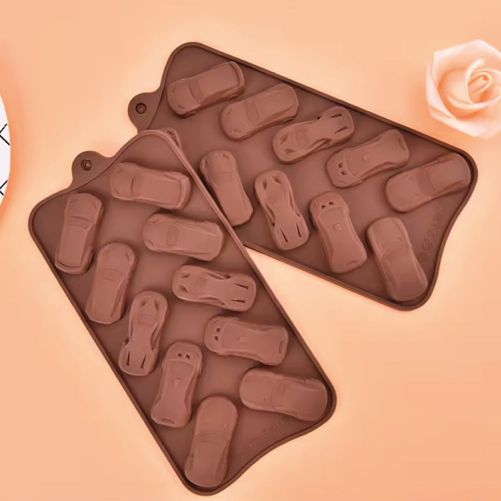Molde Silicona Choco Carros Colección Selva Negra