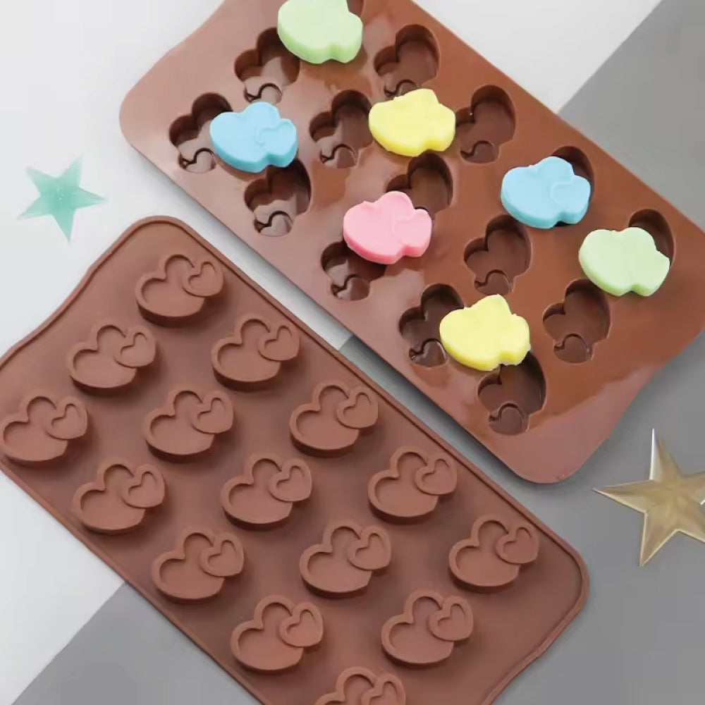 Molde de Silicona Choco Corazón Doble X 15 Cavidades
