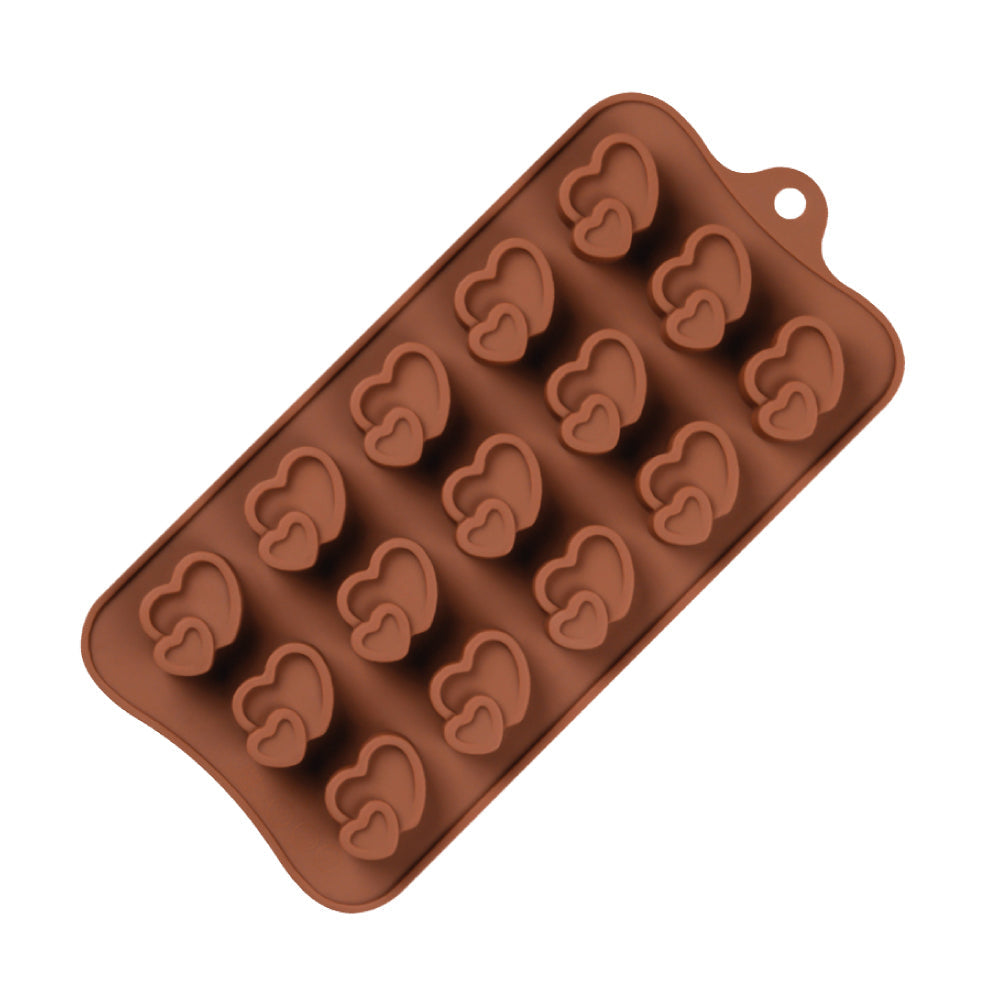 Molde de Silicona Choco Corazón Doble X 15 Cavidades