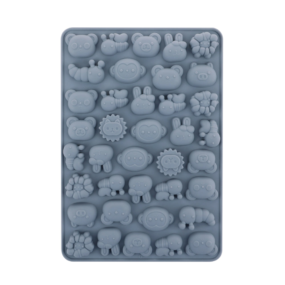 Molde Silicona Mini Animales Animados Selva Negra 38 Cavidades