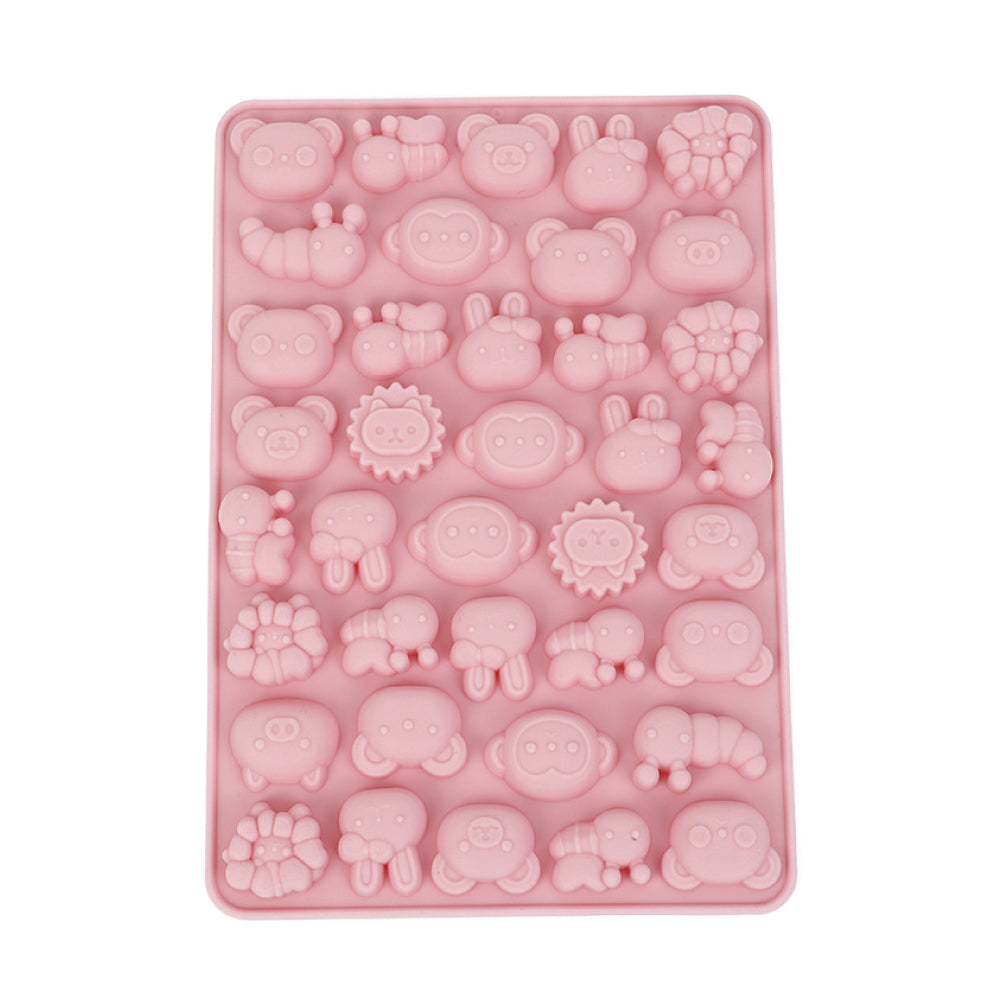 Molde Silicona Mini Animales Animados Selva Negra 38 Cavidades
