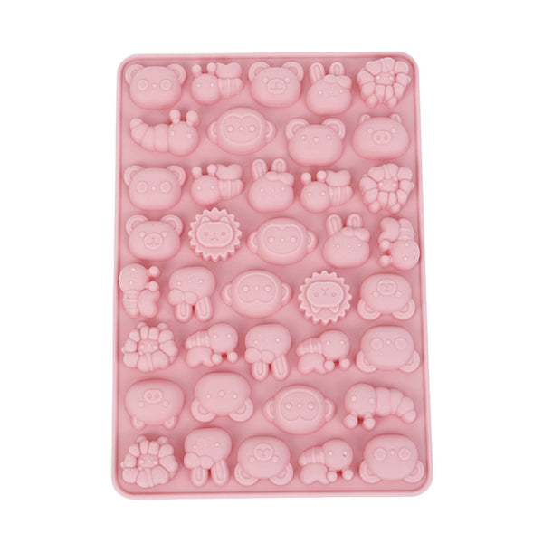 Molde Silicona Mini Animales Animados Selva Negra 38 Cavidades