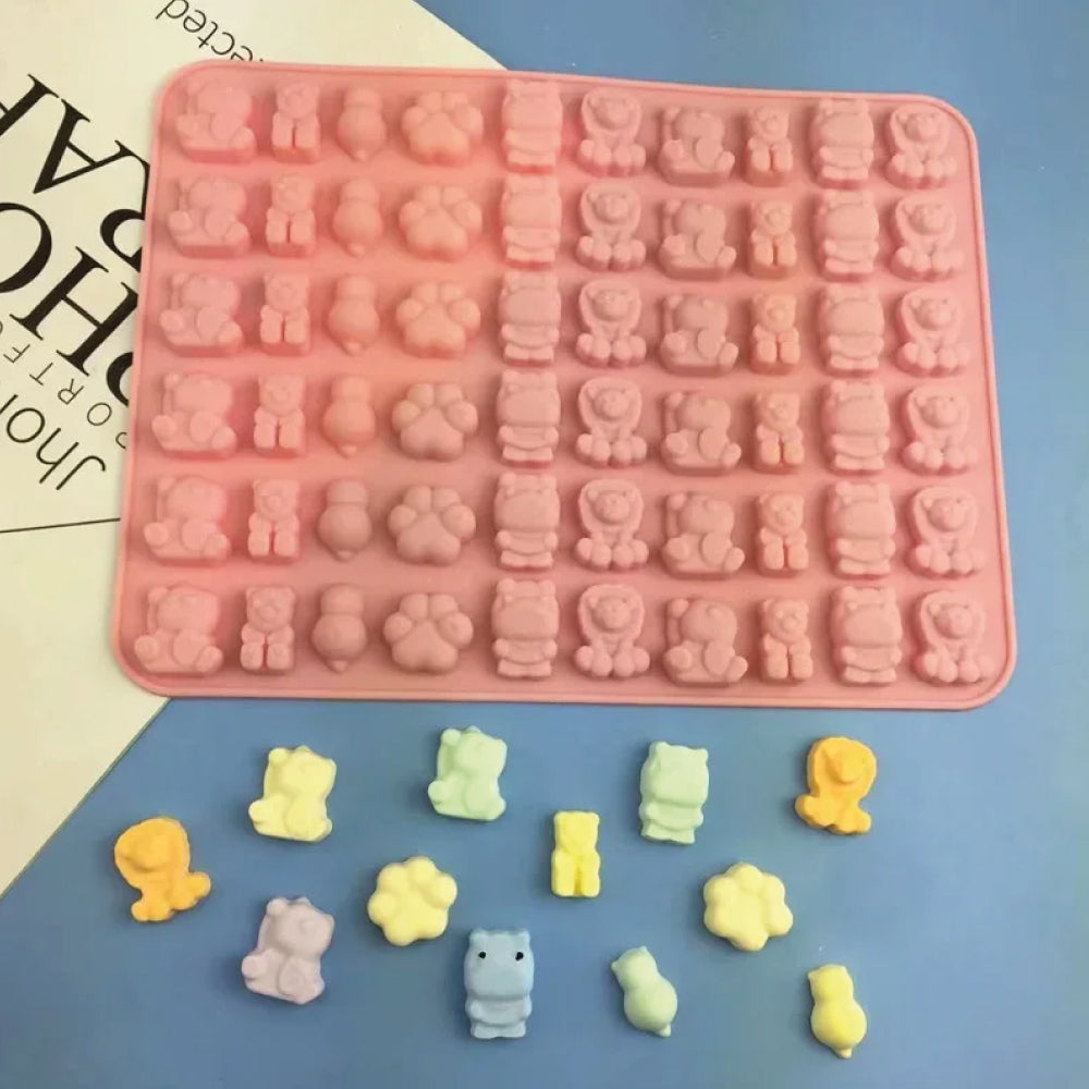 Molde Silicona Mini Animales Selva Negra 60 Cavidades