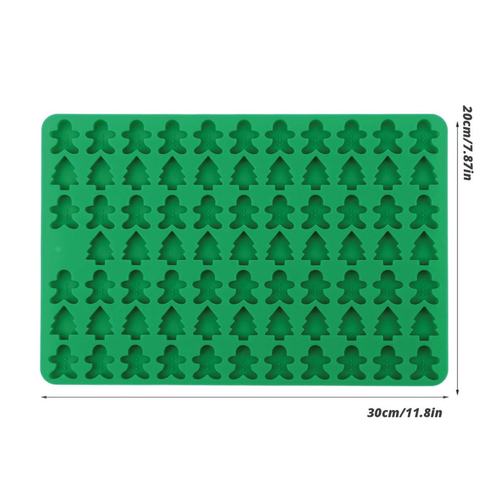 Molde de Silicona Mini Árbol y Muñeco Navidad Selva Negra 76 Cavidades