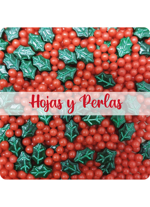 Sprinkles Hojas y Perlas Navidad x 45Gr Selva Negra