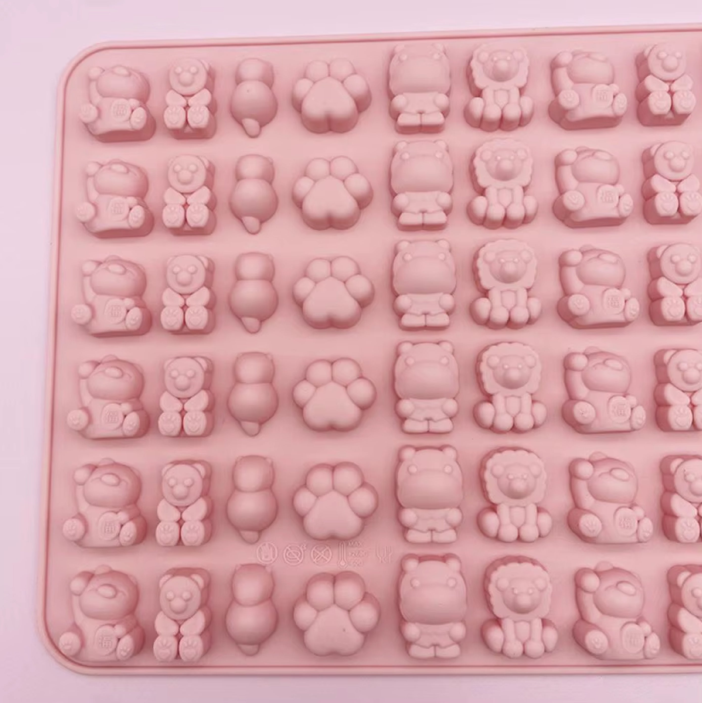 Molde Silicona Mini Animales Selva Negra 60 Cavidades