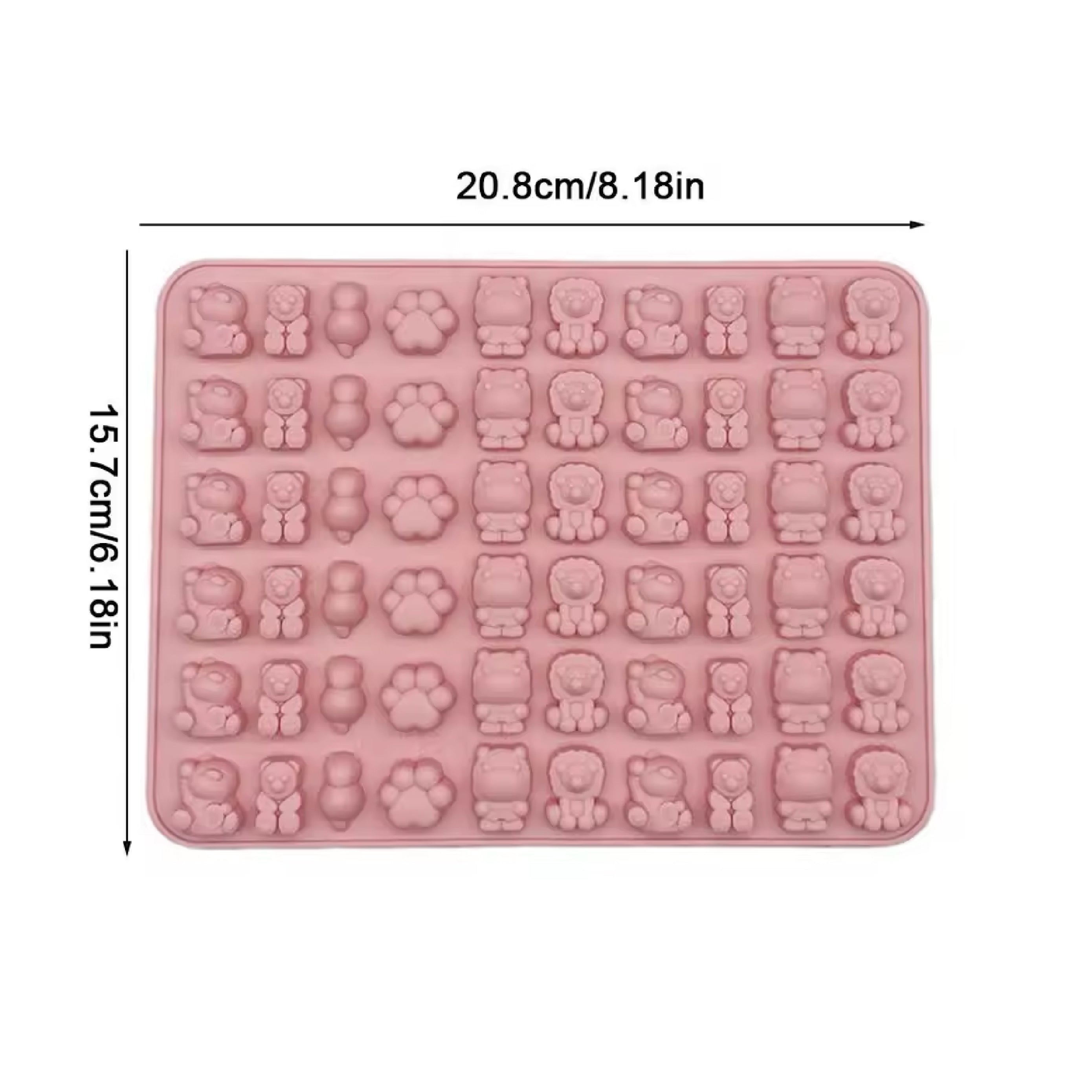 Molde Silicona Mini Animales Selva Negra 60 Cavidades