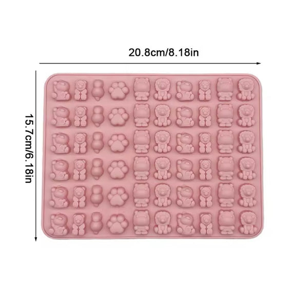 Molde Silicona Mini Animales Selva Negra 60 Cavidades