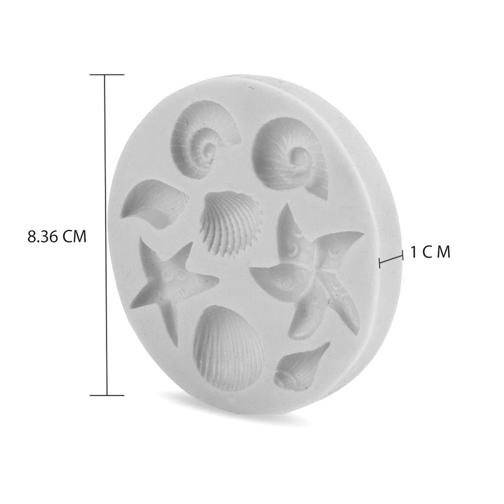 Molde de Silicona Concha Estrella de Mar X 8 Cavidades