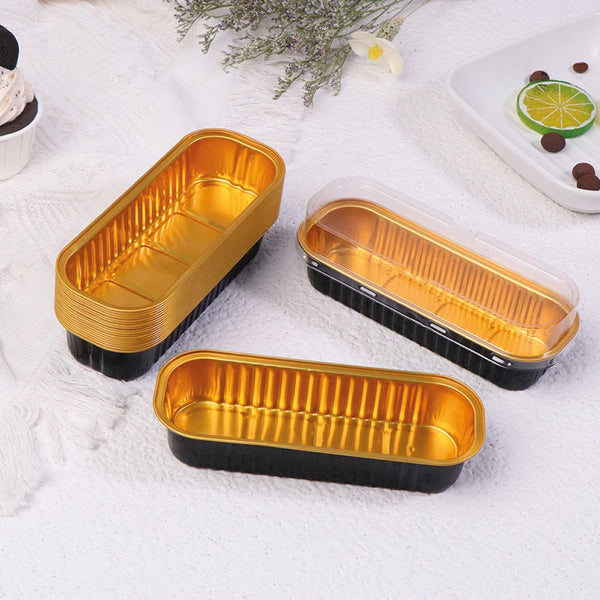 Molde Negro Rectangular de Aluminio con Tapa 10 Unds.