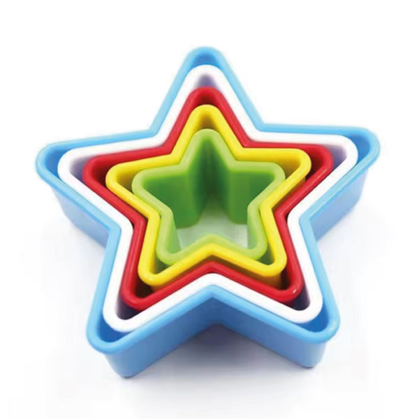 Cortador Plástico Estrella Colores 5 Unidades