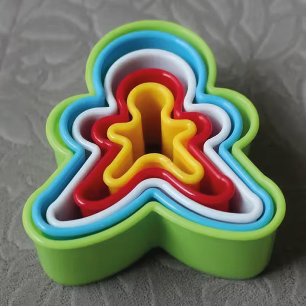 Cortador Plástico Muñeco Jengibre Colores 5 Unidades
