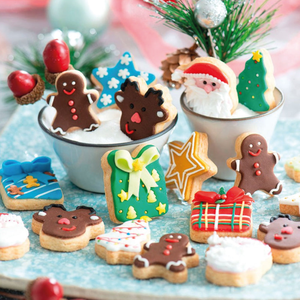 Cortador Plástico Navidad Reno Estrella Árbol Regalo Papá Noel Jengibre X 6 Unds.